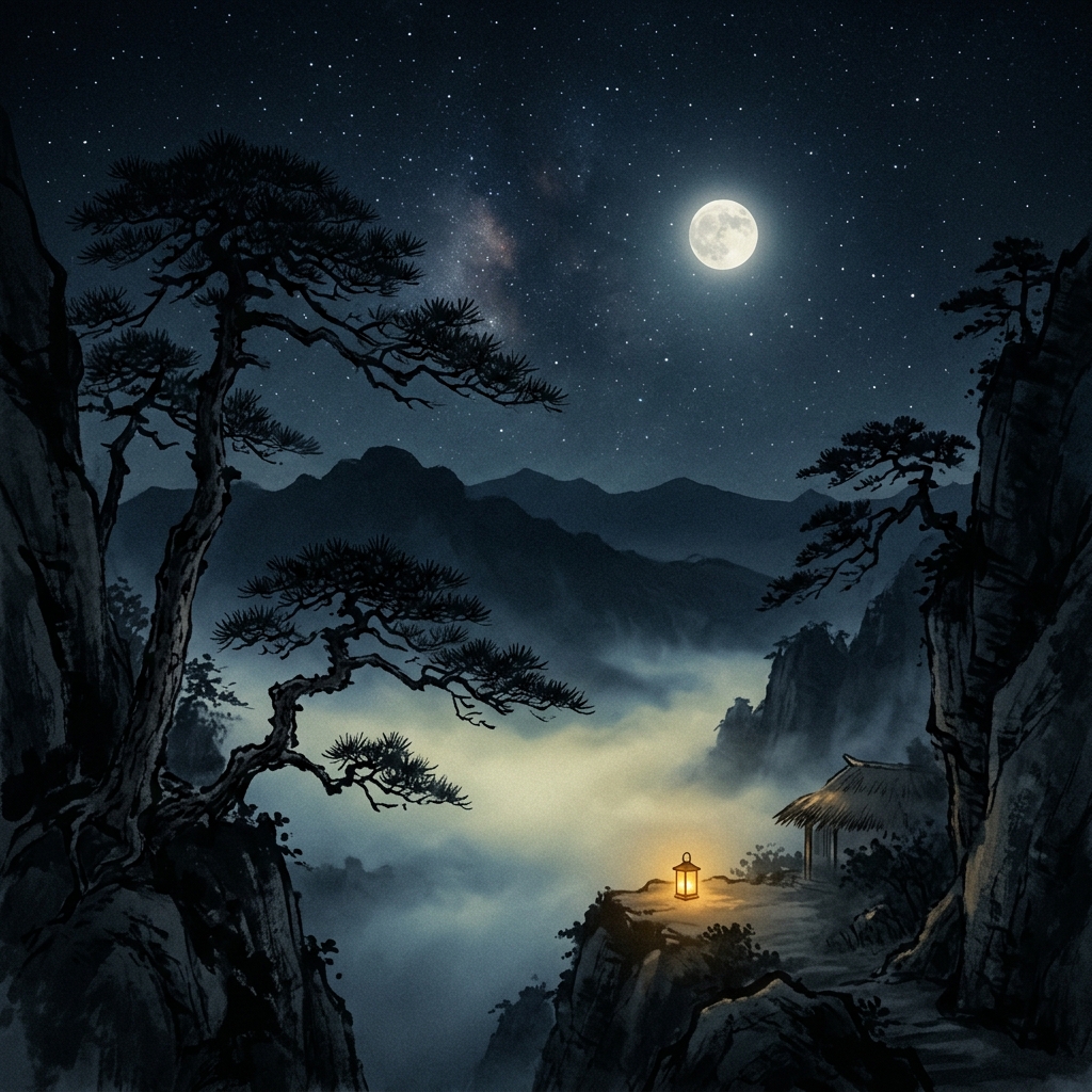 月下山林