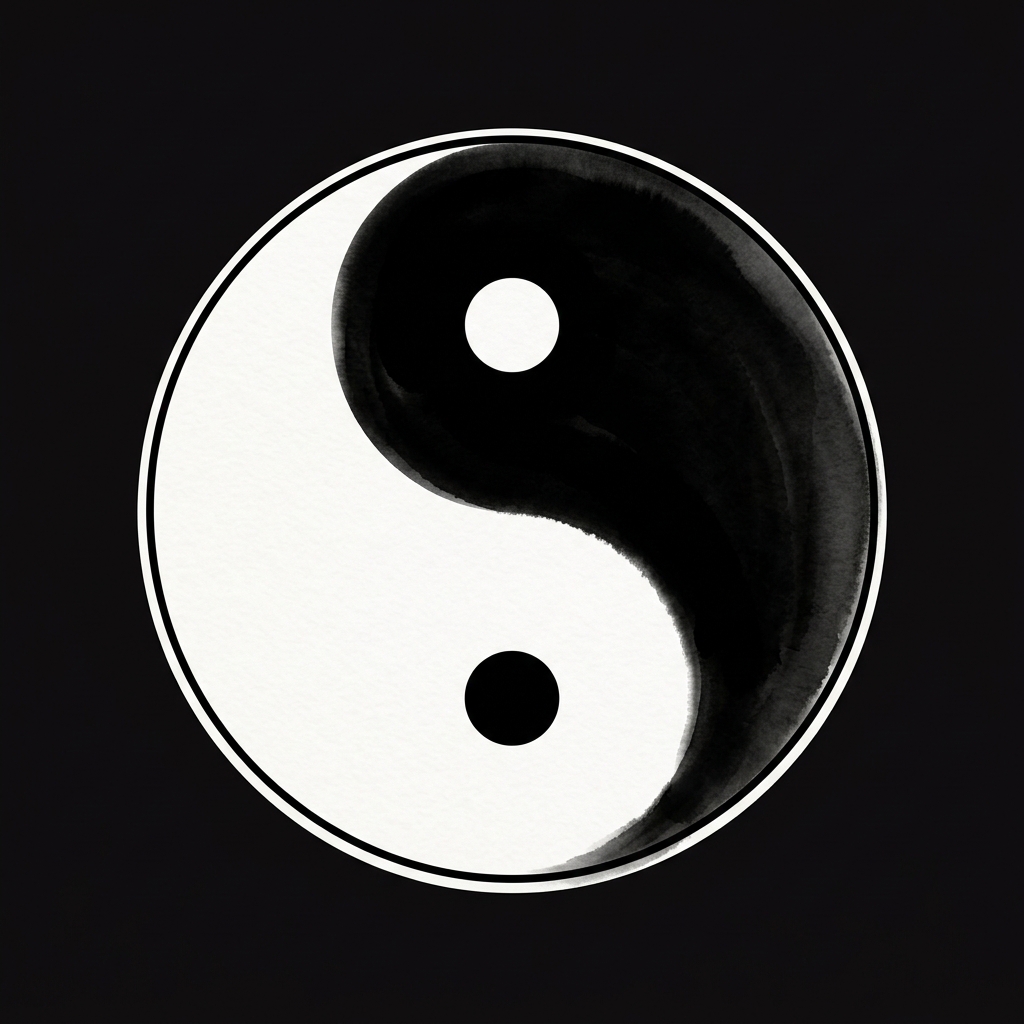 黑白墨相太极图